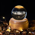 Colverro™ Crystal Ball Night Light Projector with Music and Wood Base