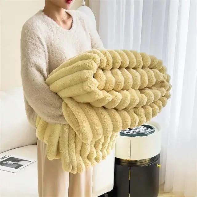 Colverro™ Plush Textured Throw Blanket for Bed and Couch