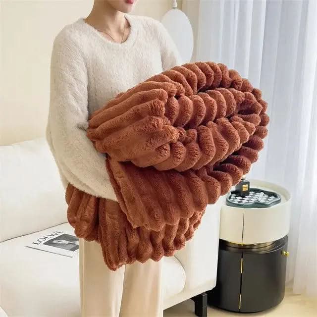 Colverro™ Plush Textured Throw Blanket for Bed and Couch