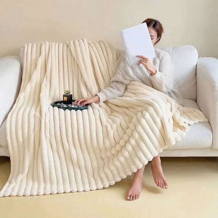 Colverro™ Plush Textured Throw Blanket for Bed and Couch