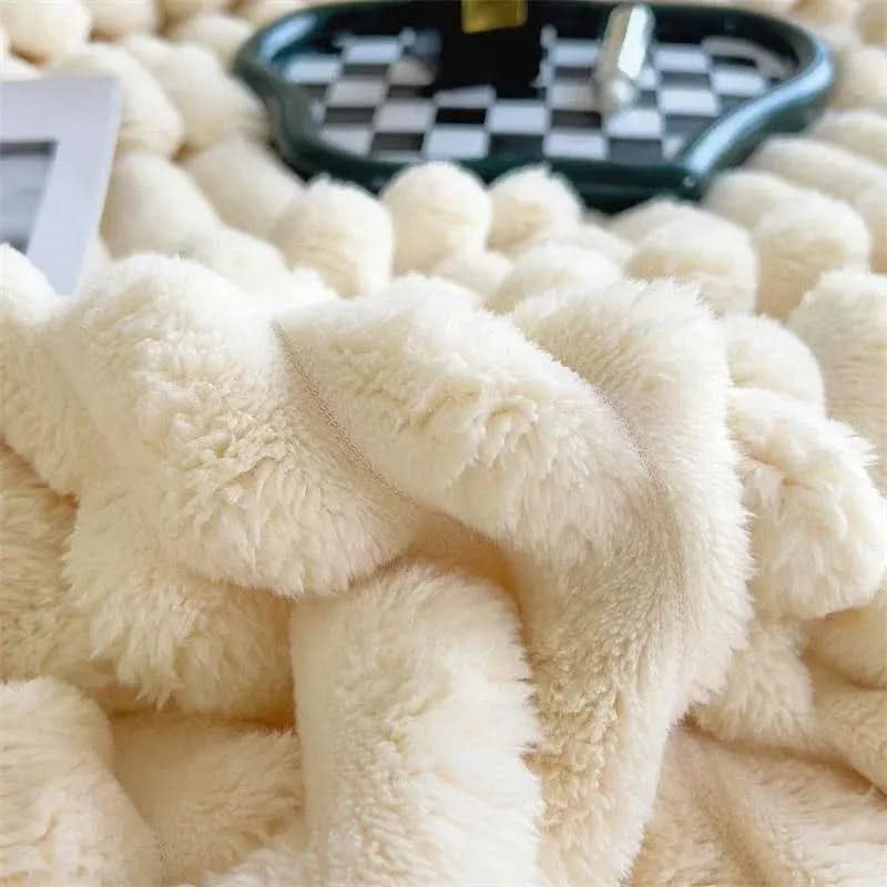 Colverro™ Plush Textured Throw Blanket for Bed and Couch
