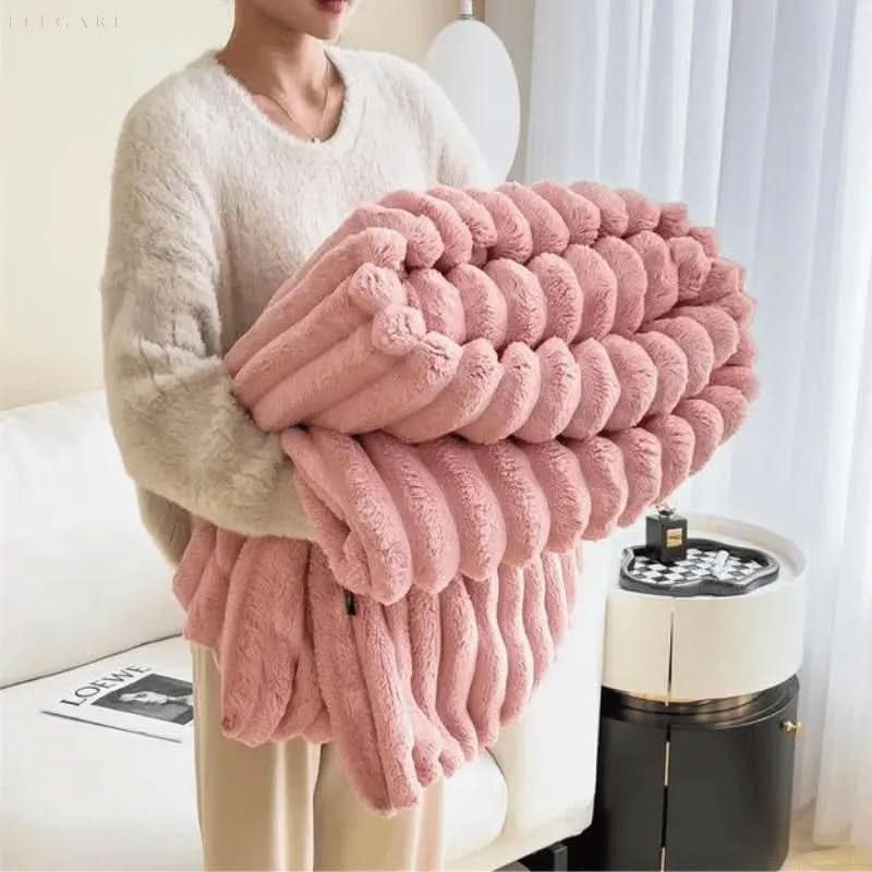 Colverro™ Plush Textured Throw Blanket for Bed and Couch
