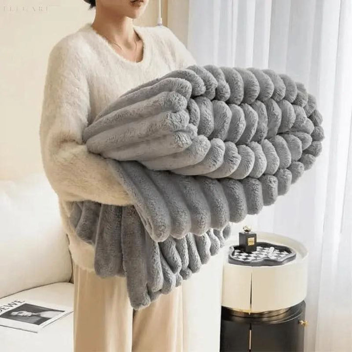Colverro™ Plush Textured Throw Blanket for Bed and Couch