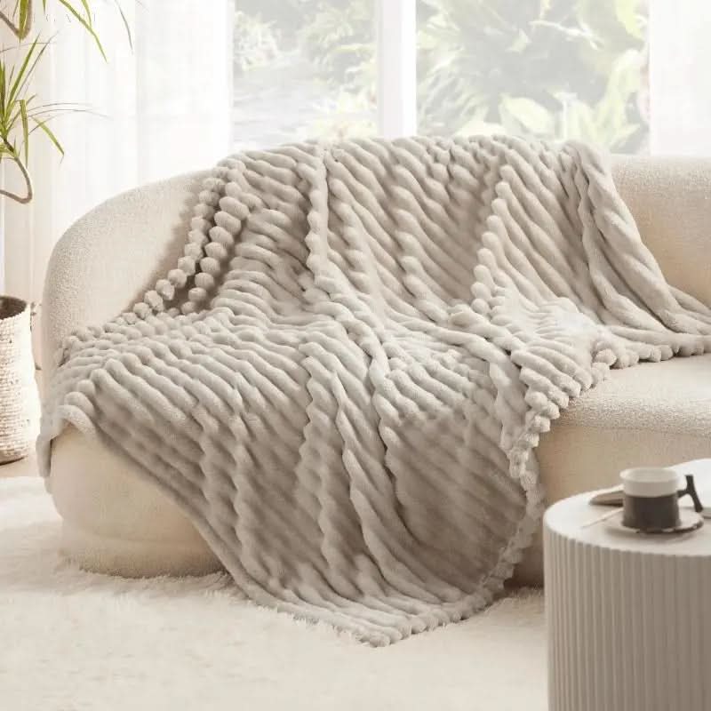 Colverro™ Plush Textured Throw Blanket for Bed and Couch