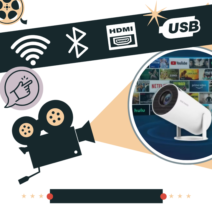 Colverro™ Portable 4K Ultra HD Projector with Wi-Fi, Bluetooth and HDMI