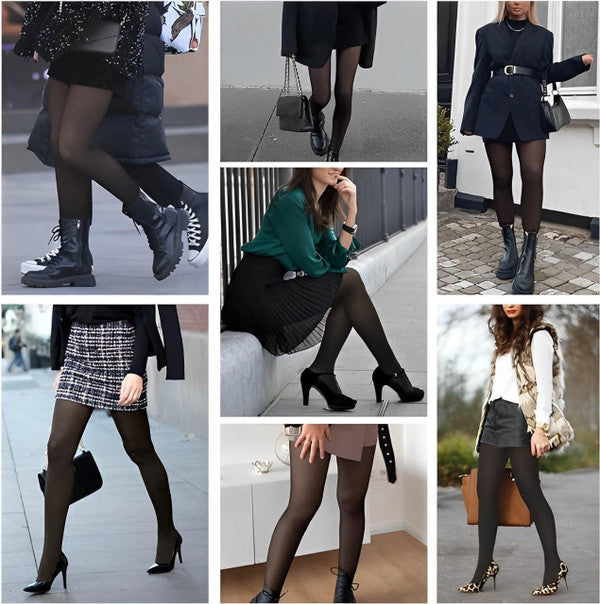 Colverro™ Sheer-Look Fleece-Lined Tights to Keep Legs Warm in Winter