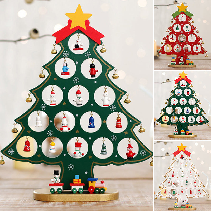 Colverro™ DIY Wooden Mini Christmas Tree Kit – Tool-Free Tabletop Decor