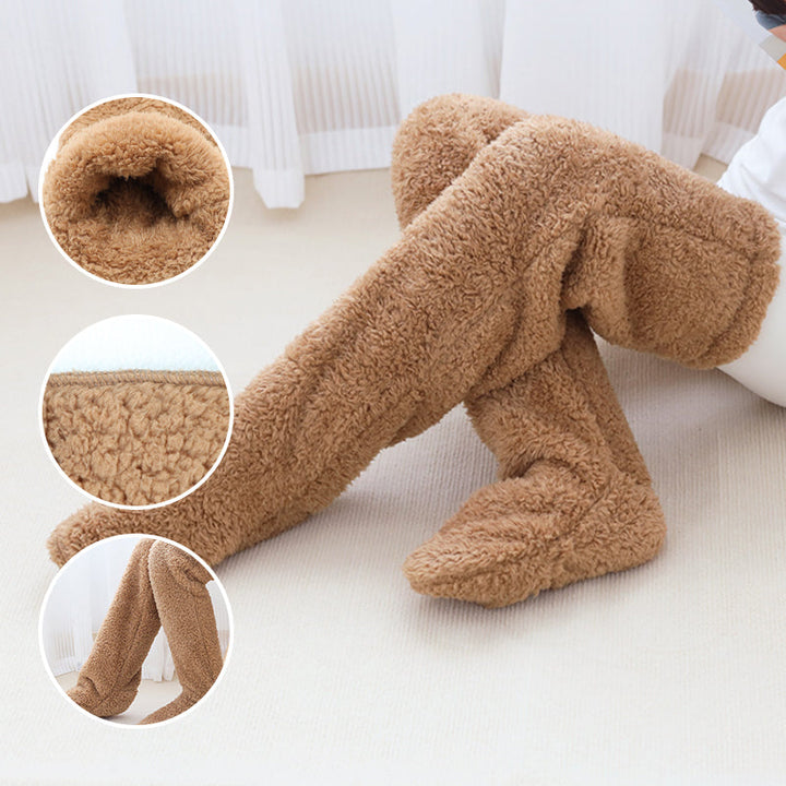 Colverro™ Fuzzy Footless Knee-High Leg Warmers for Cold Days