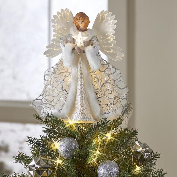 Colverro™ Animated Angel Tree Topper with Moving Light-Up Wings