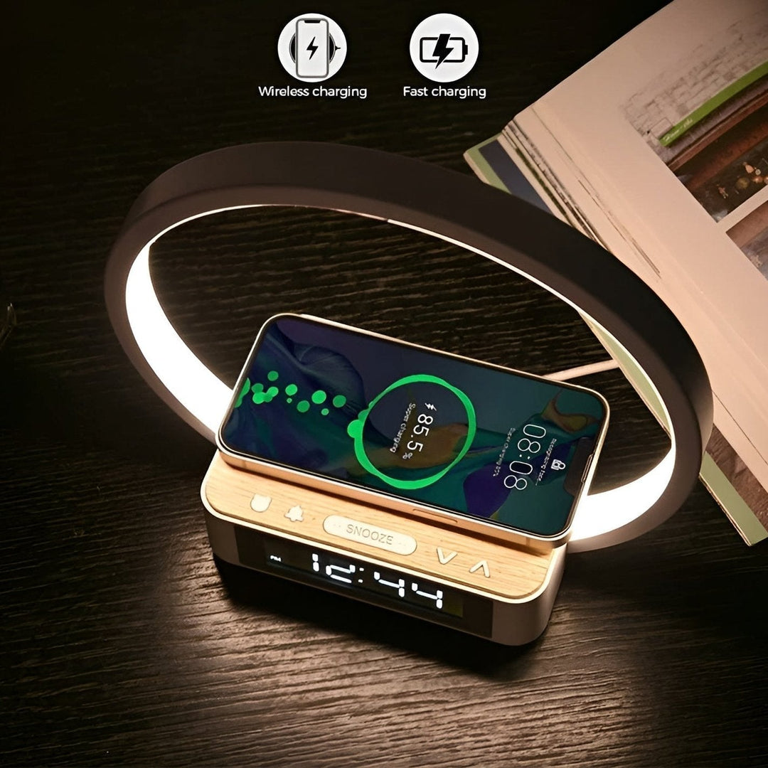 Colverro™ 3-in-1 Bedside Lamp with Wireless Charger and Alarm Clock