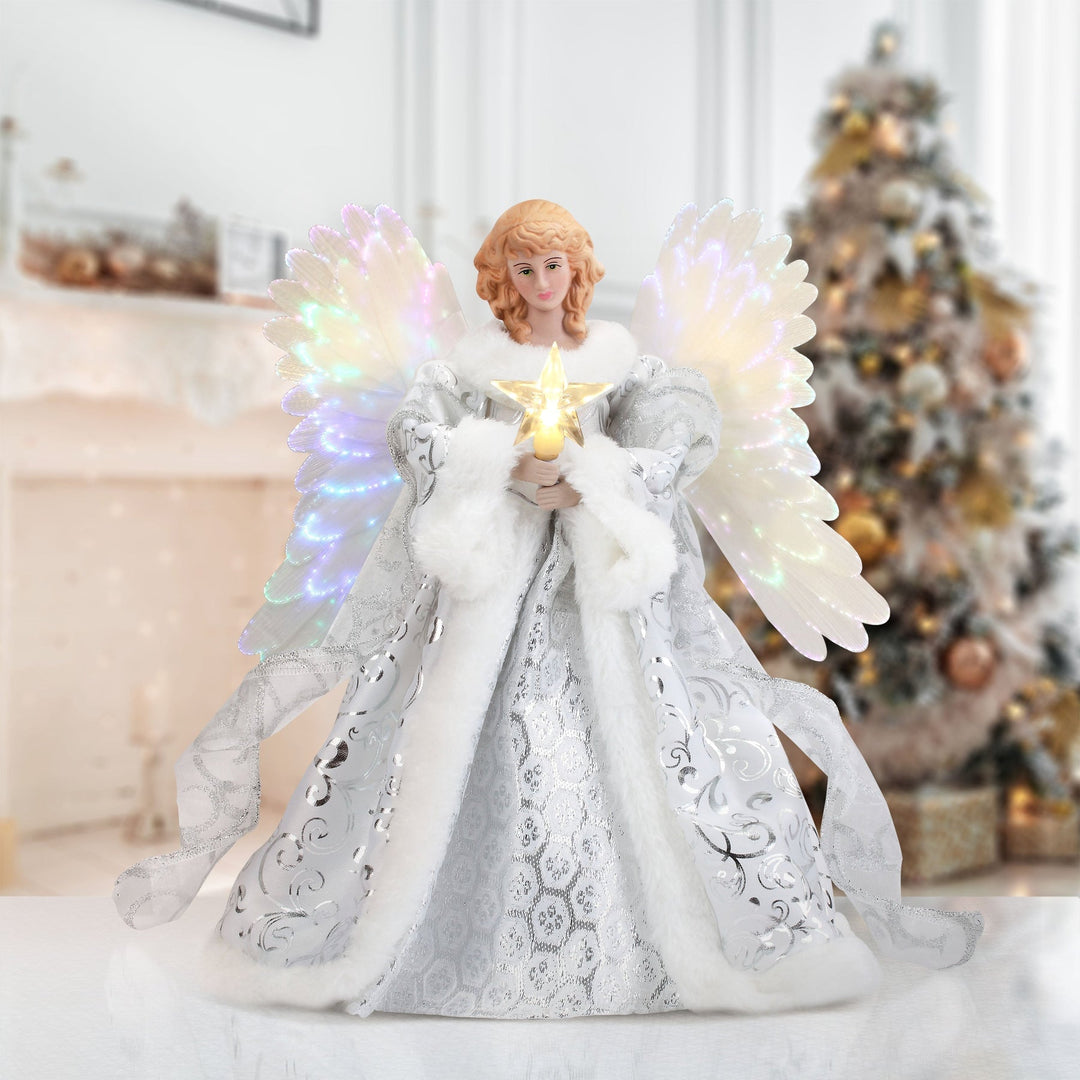 Colverro™ Animated Angel Tree Topper with Moving Light-Up Wings