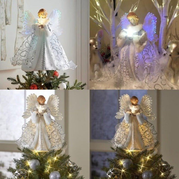 Colverro™ Animated Angel Tree Topper with Moving Light-Up Wings