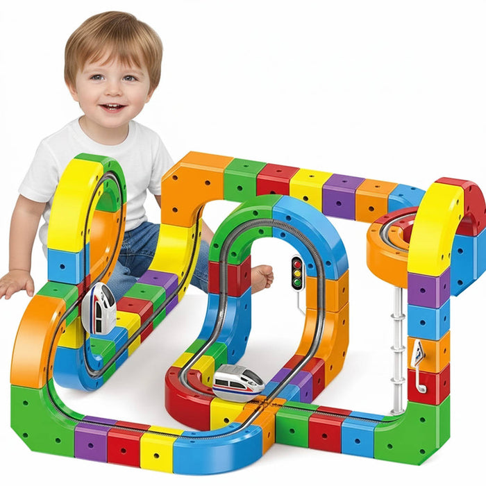 Colverro™ Magnetic Train Track Set with Rechargeable Electric Train