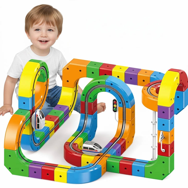 Colverro™ Magnetic Train Track Set with Rechargeable Electric Train