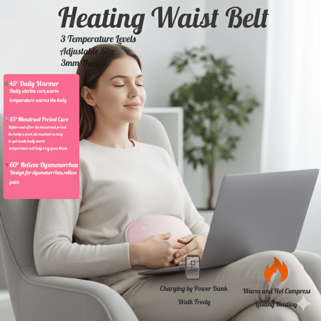 Colverro™ Rechargeable Belly Heating Pad with Vibration &amp; 3 Heat Levels