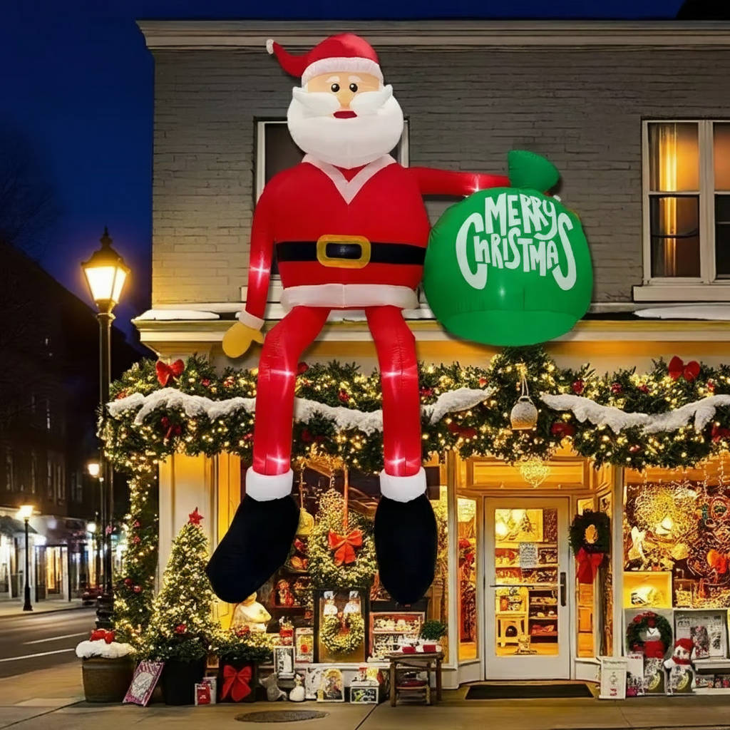 Colverro™ Inflatable Climbing Santa with LED Lights for Your Yard
