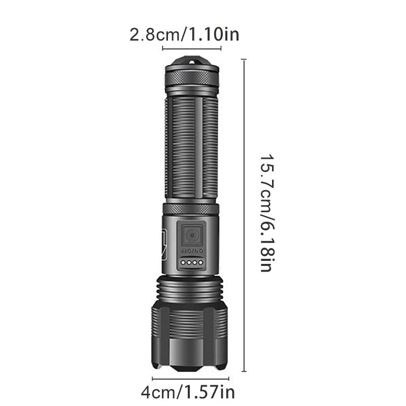 Colverro™ Rechargeable Waterproof LED Flashlight with Zoom and 5 Modes