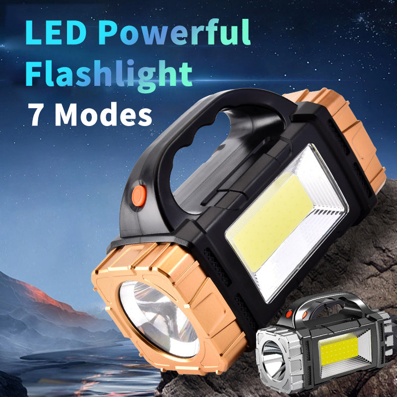 Colverro™ Solar Rechargeable LED Flashlight with COB Floodlight and Power Bank