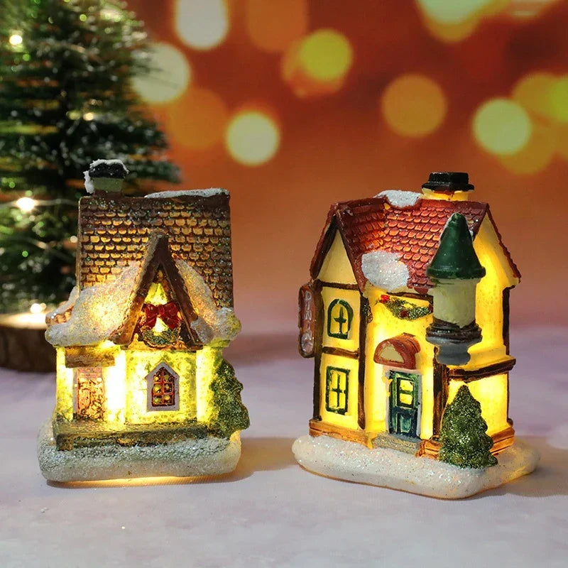 Colverro™ Light-Up Christmas Village House with LED and Snowy Roof