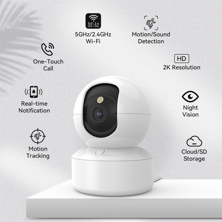 Colverro™ 2K Indoor Security Camera with Pan-Tilt Motion Tracking
