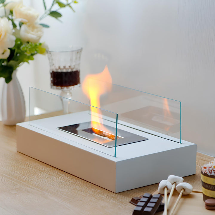 Colverro™ Indoor/Outdoor Tabletop Fire Pit with Tempered Glass Panels