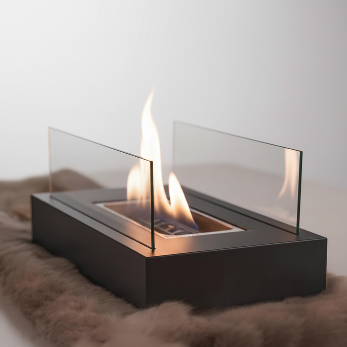 Colverro™ Indoor/Outdoor Tabletop Fire Pit with Tempered Glass Panels
