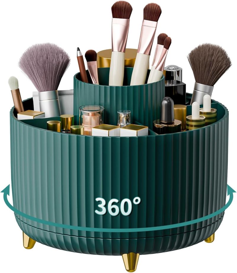 Colverro™ 360° Rotating Makeup Organizer with 5 Compartments