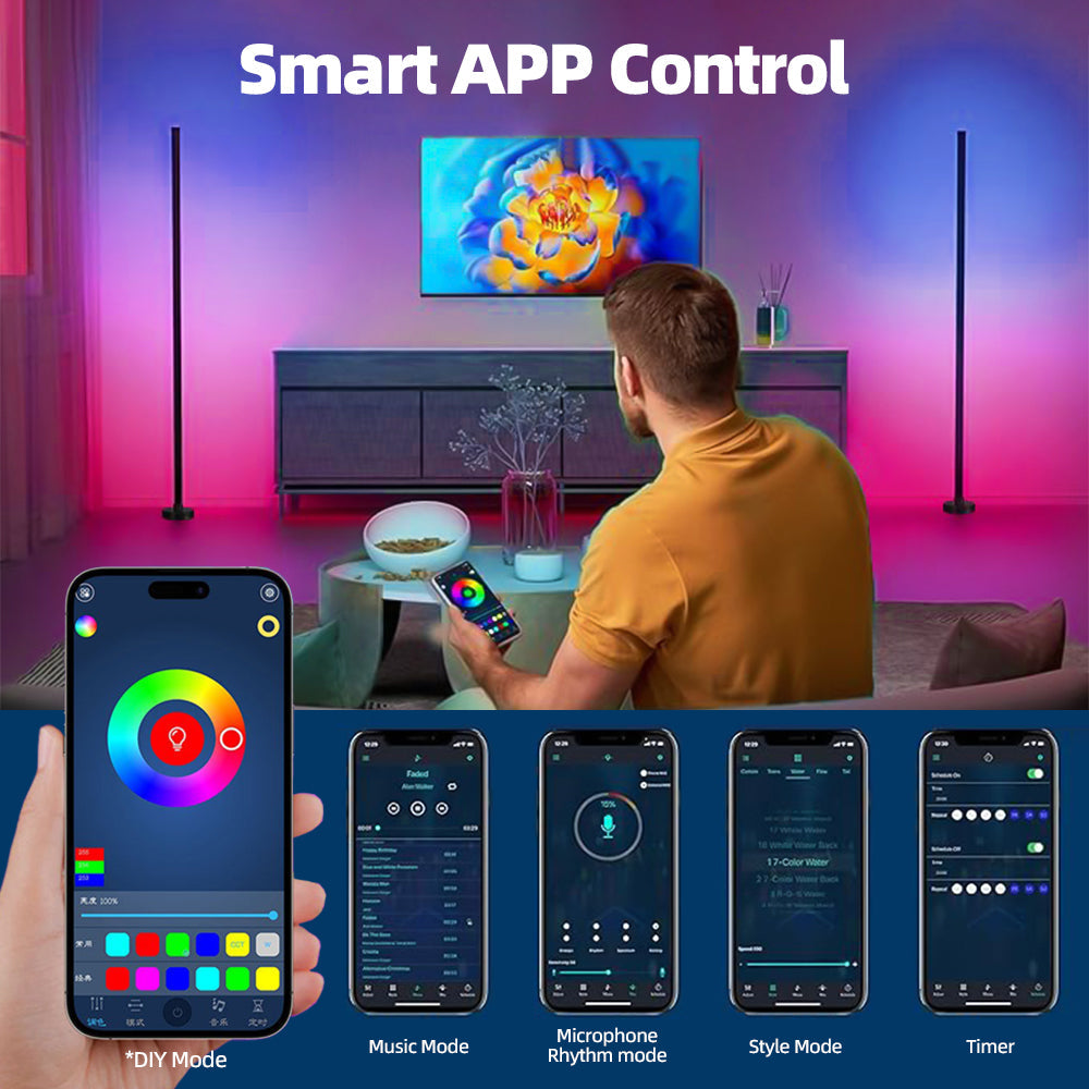 Colverro™ Smart RGB Floor Lamp with Music Sync and App Control