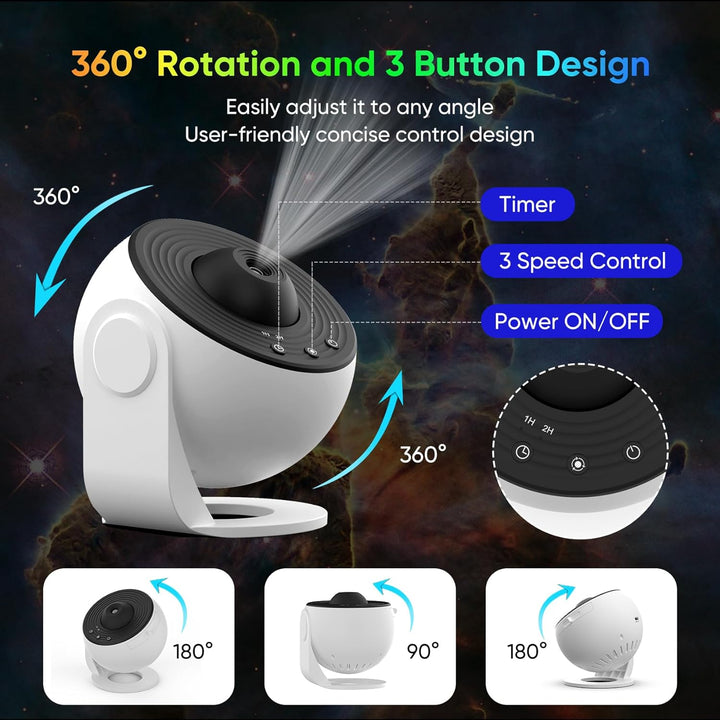 Colverro™ 360° Planetarium Star Projector with 12 Galaxy Discs