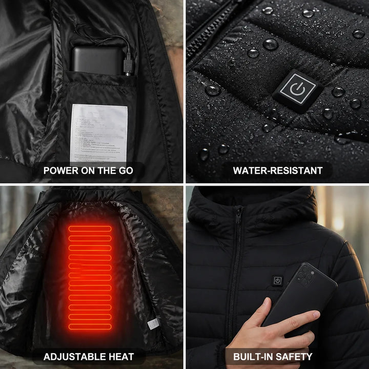 Colverro™ USB Heated Jacket with Power Bank Pocket &amp; Auto Shut-Off