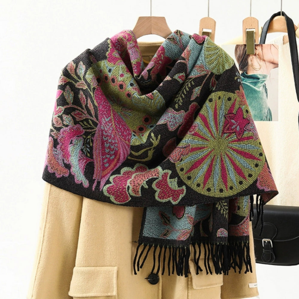 Colverro™ Ethnic Pattern Pashmina Shawl Scarf – Soft &amp; Vibrant Wrap