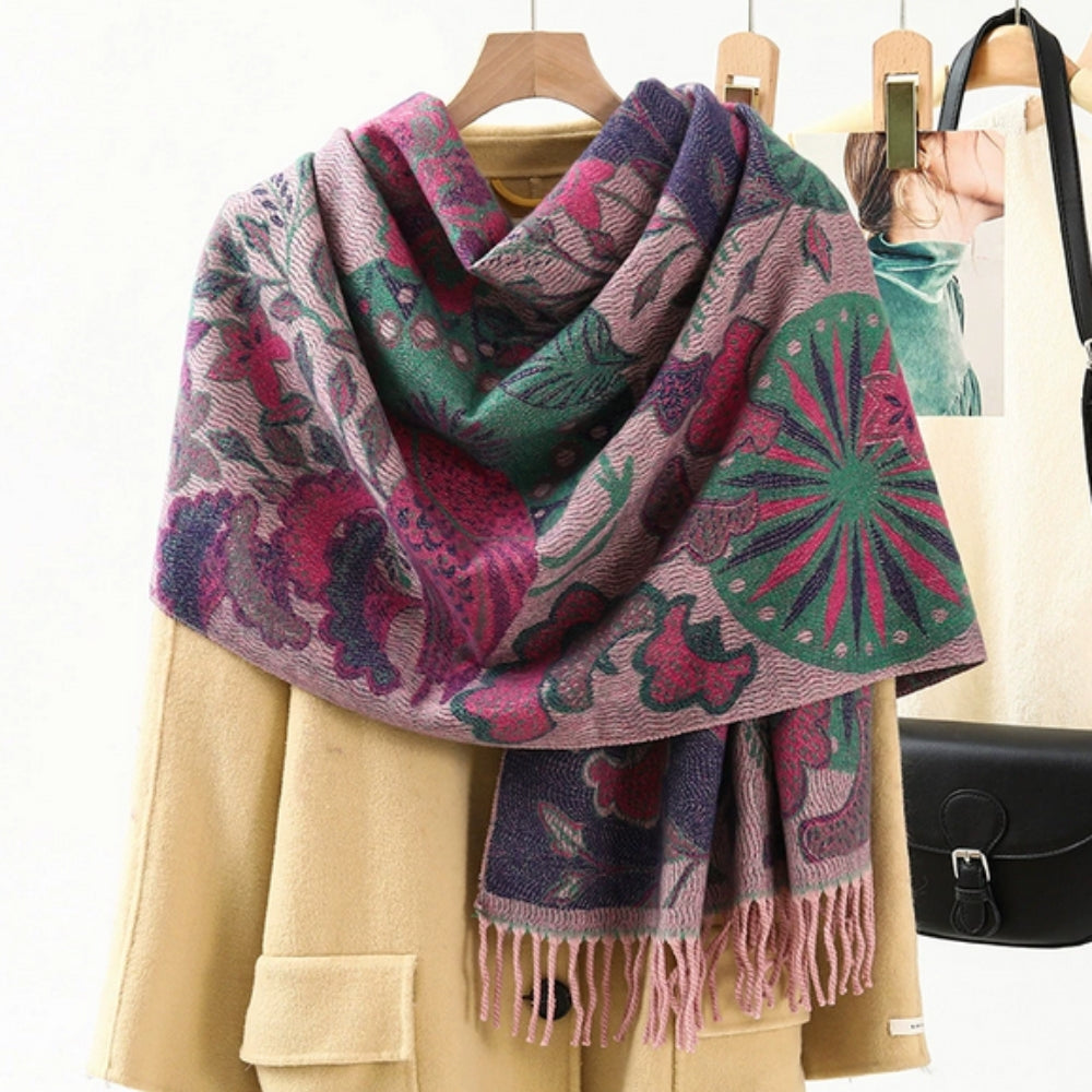 Colverro™ Ethnic Pattern Pashmina Shawl Scarf – Soft &amp; Vibrant Wrap