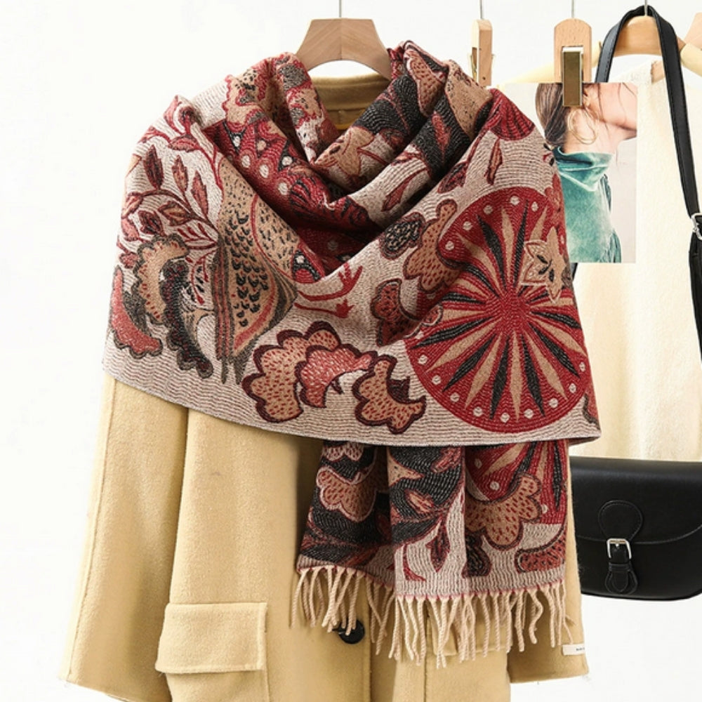 Colverro™ Ethnic Pattern Pashmina Shawl Scarf – Soft &amp; Vibrant Wrap