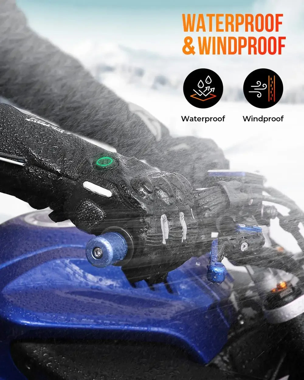 Colverro™ Waterproof Rechargeable Heated Gloves with 2500 mAh Battery
