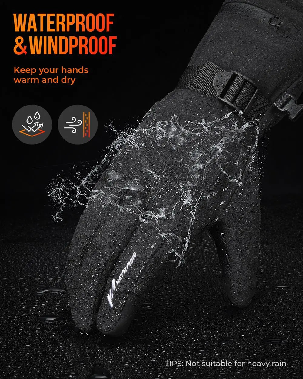 Colverro™ Waterproof Rechargeable Heated Gloves with 2500 mAh Battery