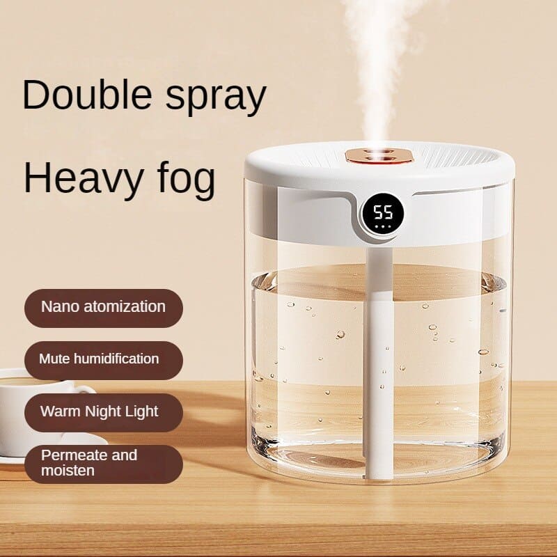 Colverro™ 2L USB Cool Mist Humidifier with Dual Mist Outlets and Display