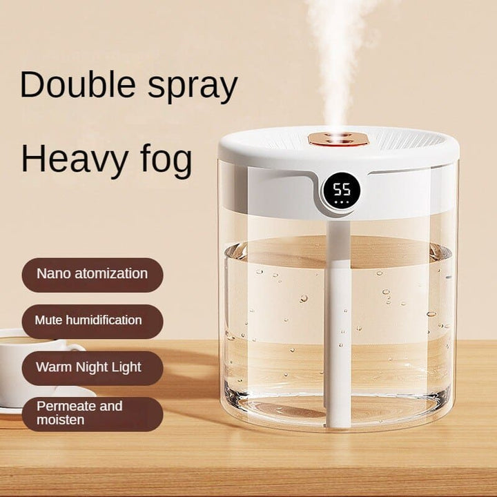 Colverro™ 2L USB Cool Mist Humidifier with Dual Mist Outlets and Display