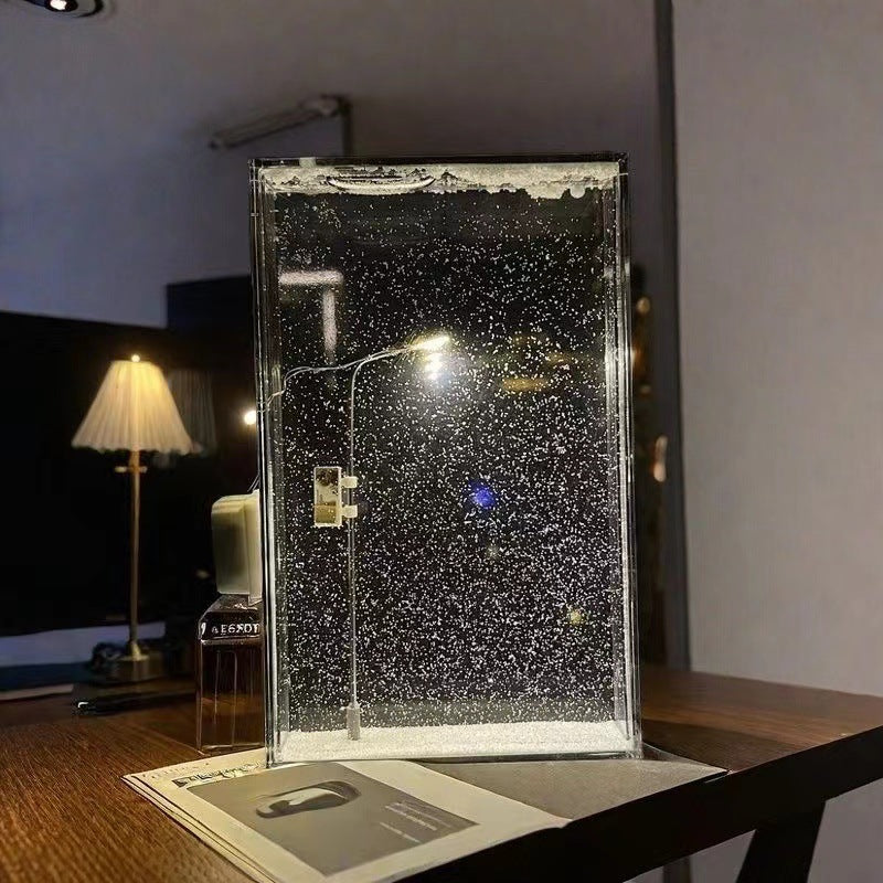 Colverro™ Snowy Street Lamp Night Light – Glowing Winter Scene Diorama