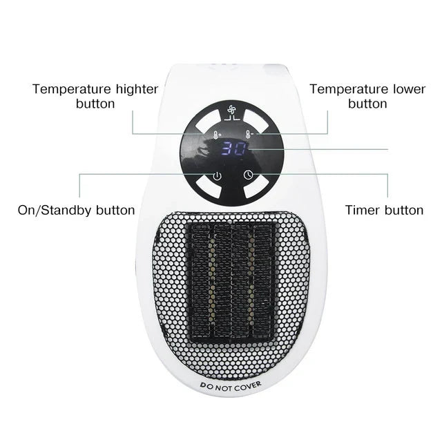 Colverro™ Quiet Mini Space Heater with Remote and 12-Hour Timer