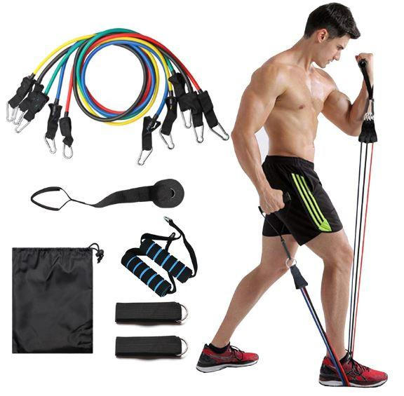Colverro™ 11-Piece Resistance Band Set with Handles and Door Anchor