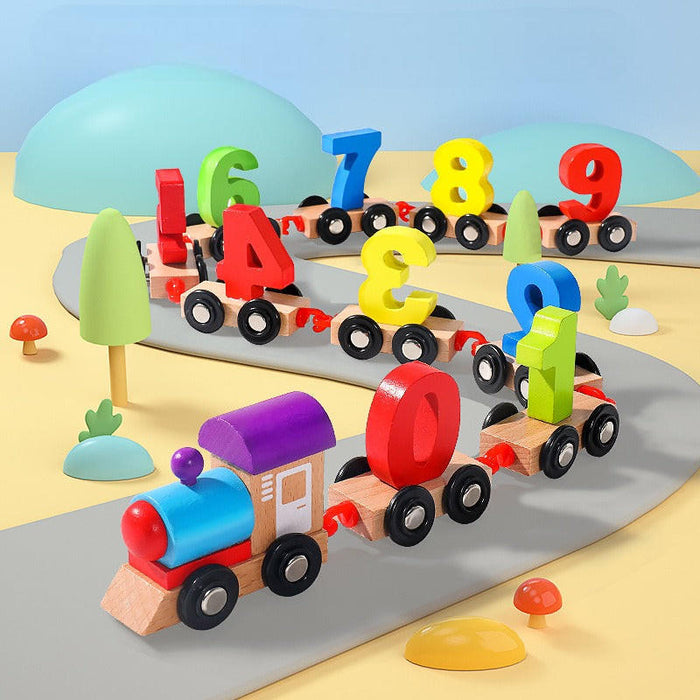 Colverro™ Wooden Magnetic Number Train Toy for Hands-On Learning