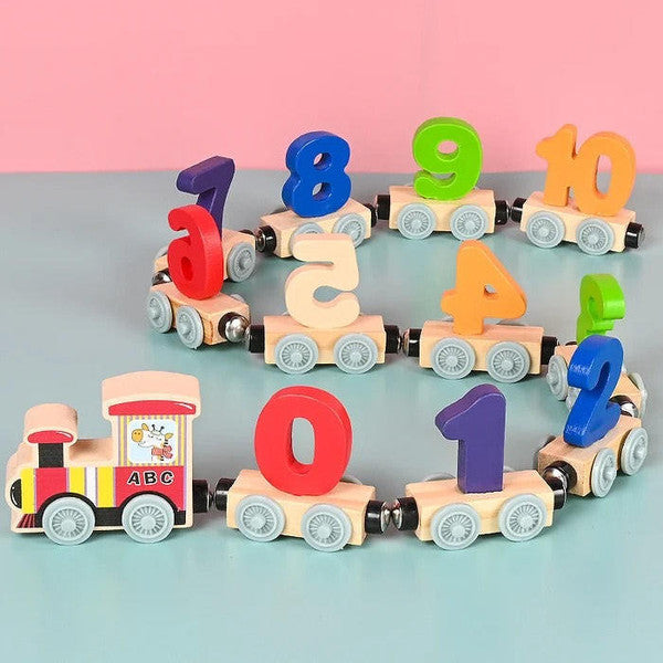 Colverro™ Wooden Magnetic Number Train Toy for Hands-On Learning