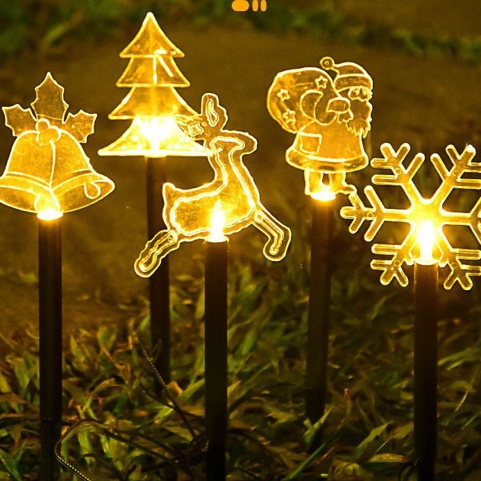 Colverro™ Acrylic Christmas Solar Stake Lights with Warm White LED Glow