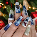 Colverro™ Artistic Winter Press-On Nails with Frosty Tree Scenes