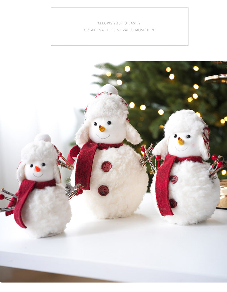 Colverro™ Plush Knitted Snowman Ornament with Cozy Handmade Look