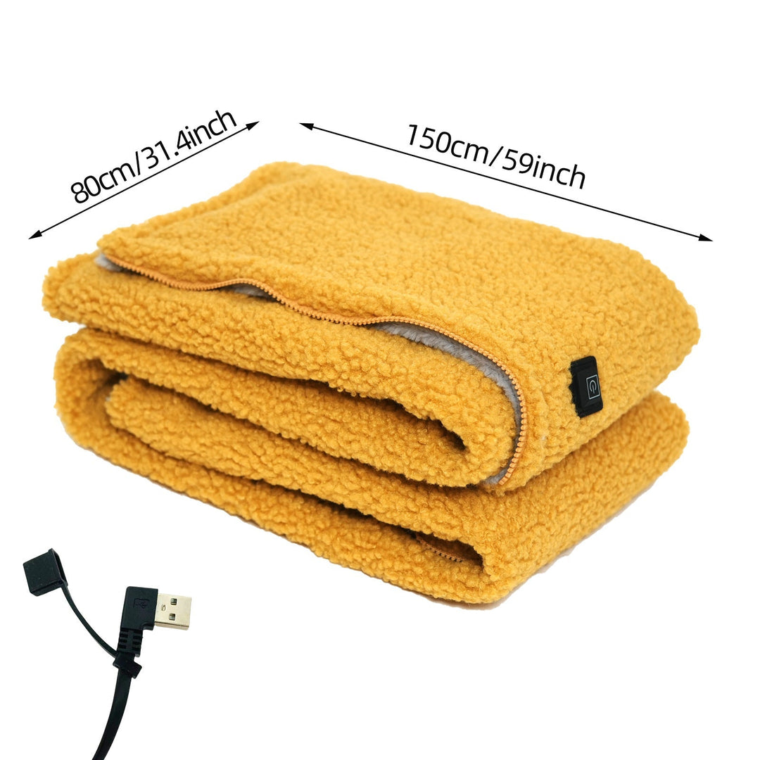 Colverro™ Sherpa &amp; Faux Fur USB Heated Throw with 3 Heat Levels