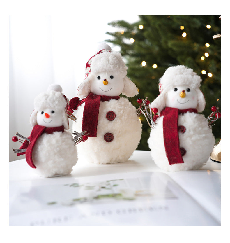 Colverro™ Plush Knitted Snowman Ornament with Cozy Handmade Look