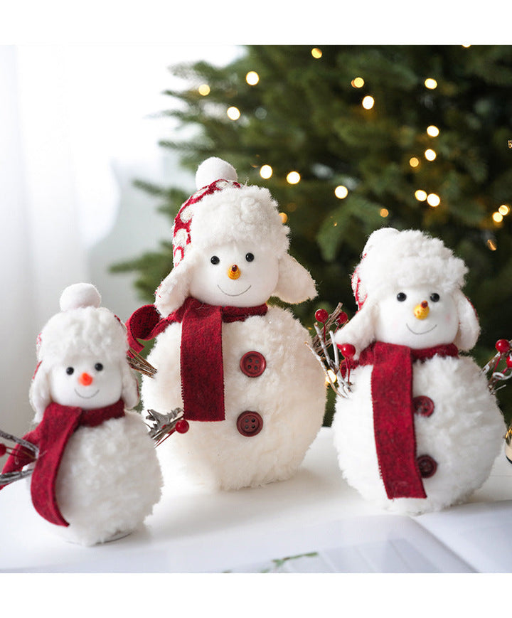 Colverro™ Plush Knitted Snowman Ornament with Cozy Handmade Look