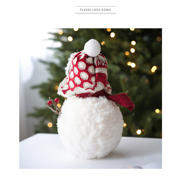 Colverro™ Plush Knitted Snowman Ornament with Cozy Handmade Look