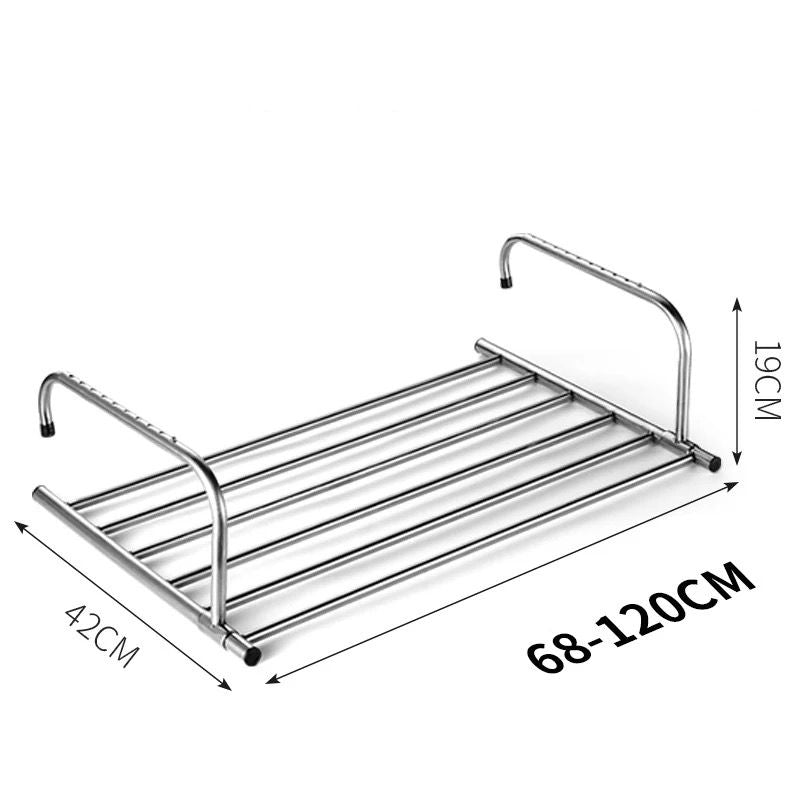 Colverro™ Extendable Folding Stainless Steel Balcony Drying Rack